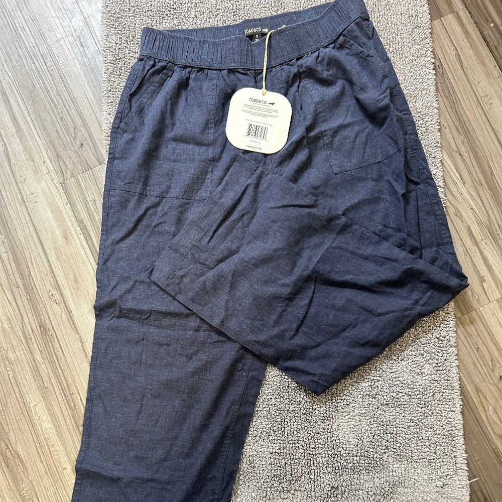 Toad & Co Women’s Taj Hemp Pant true navy size M NWT